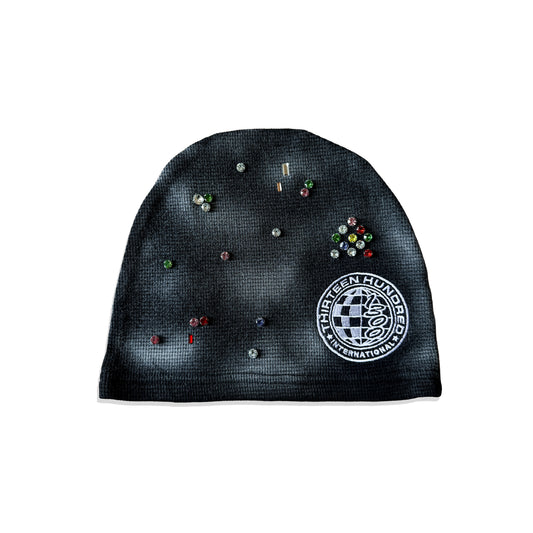 1300 RHINE STONE BEANIE BLACK