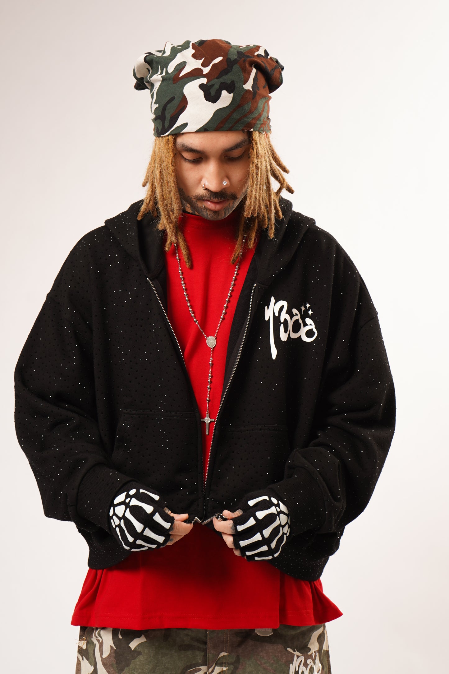 1300FTS RHINESTONE HOODIE