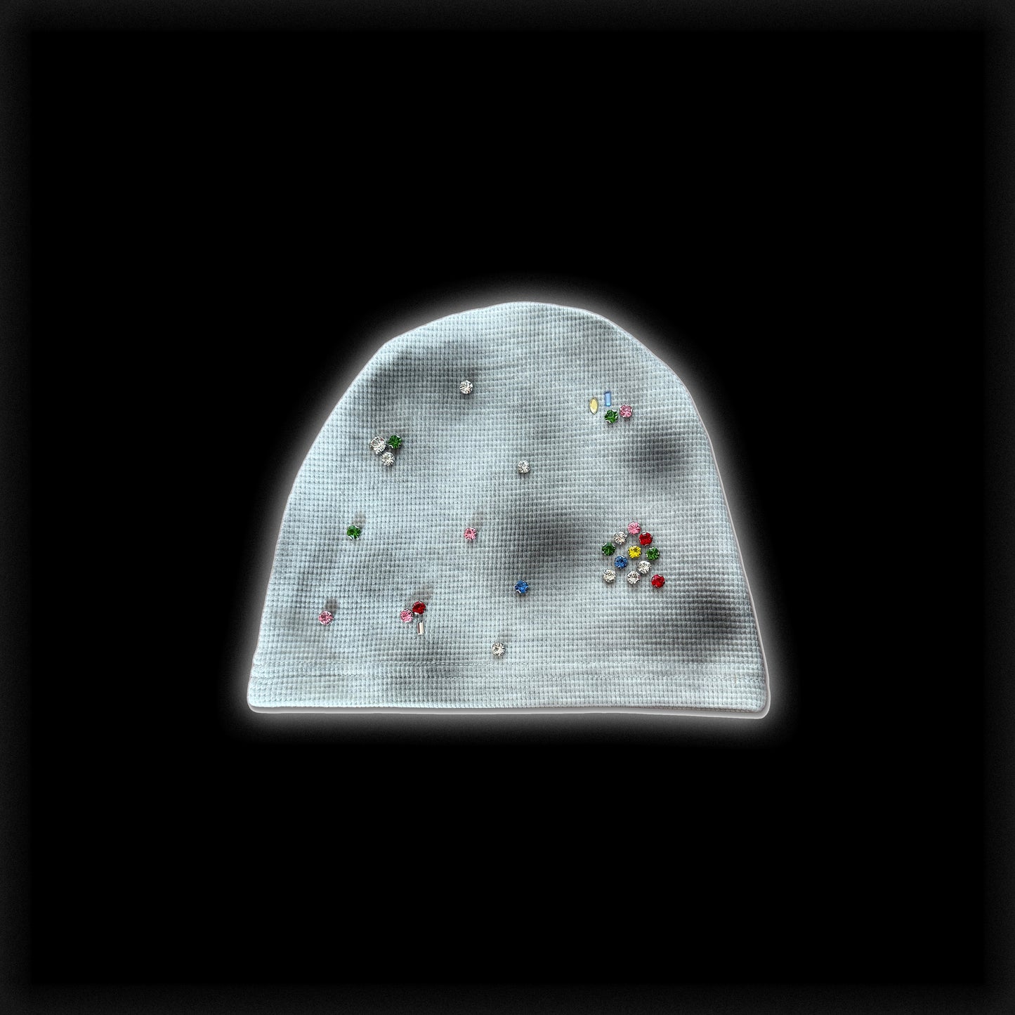 1300 RHINE STONE BEANIE GREY