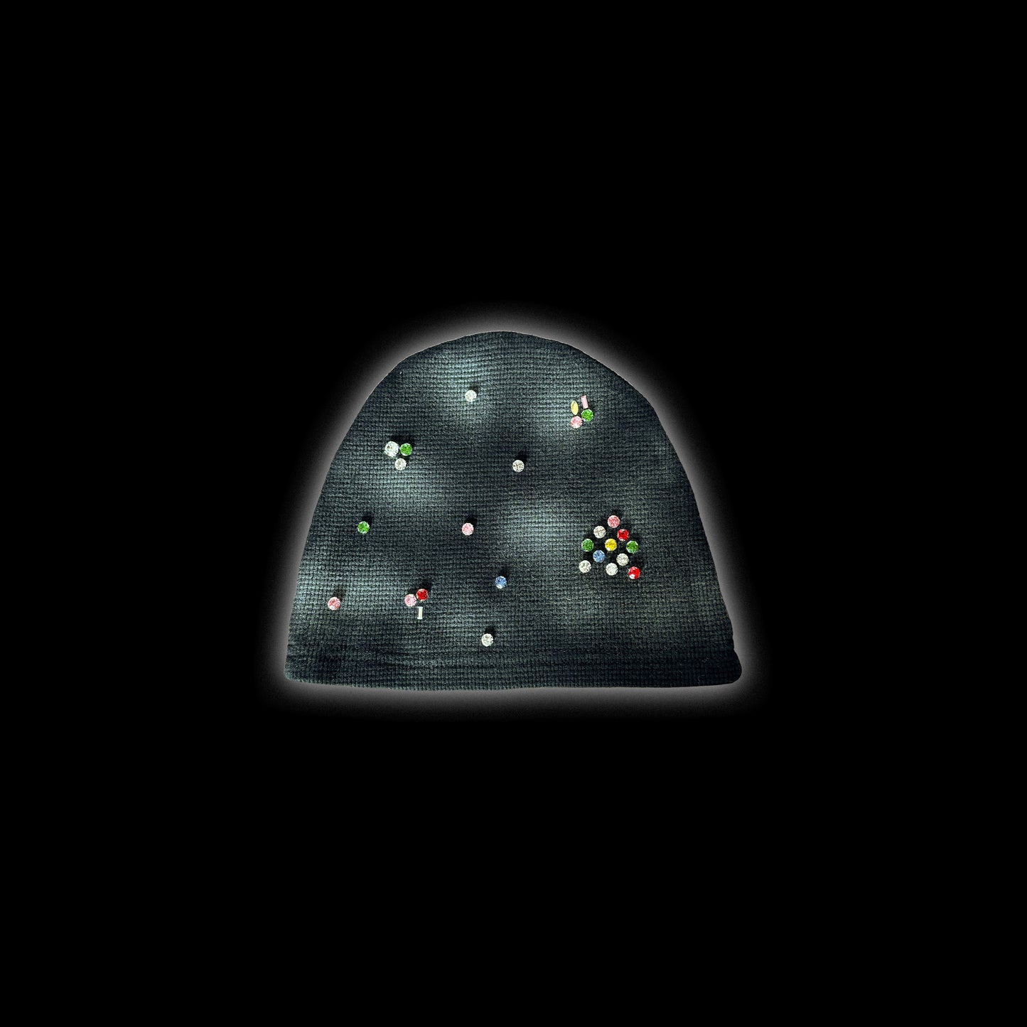 1300 RHINE STONE BEANIE BLACK